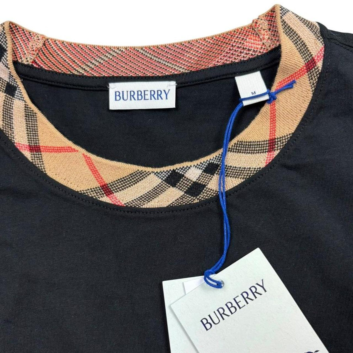 Burberry Trim Check Nova Check Collar T-Shirt