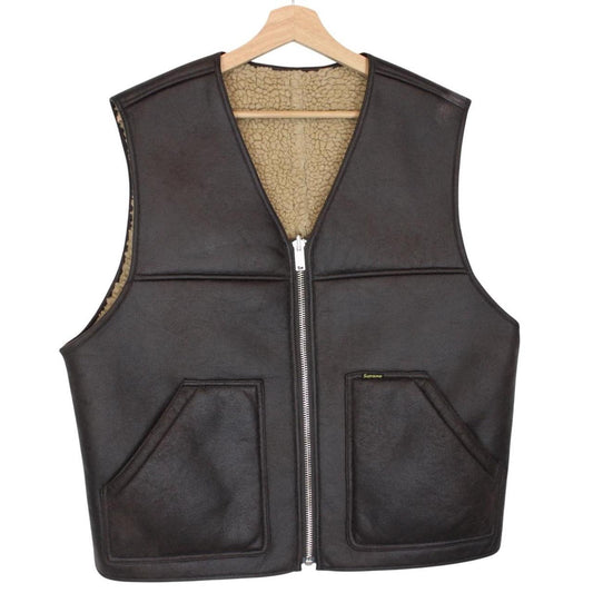 Supreme Reversible Faux Shearling Work Vest Jacket Medium