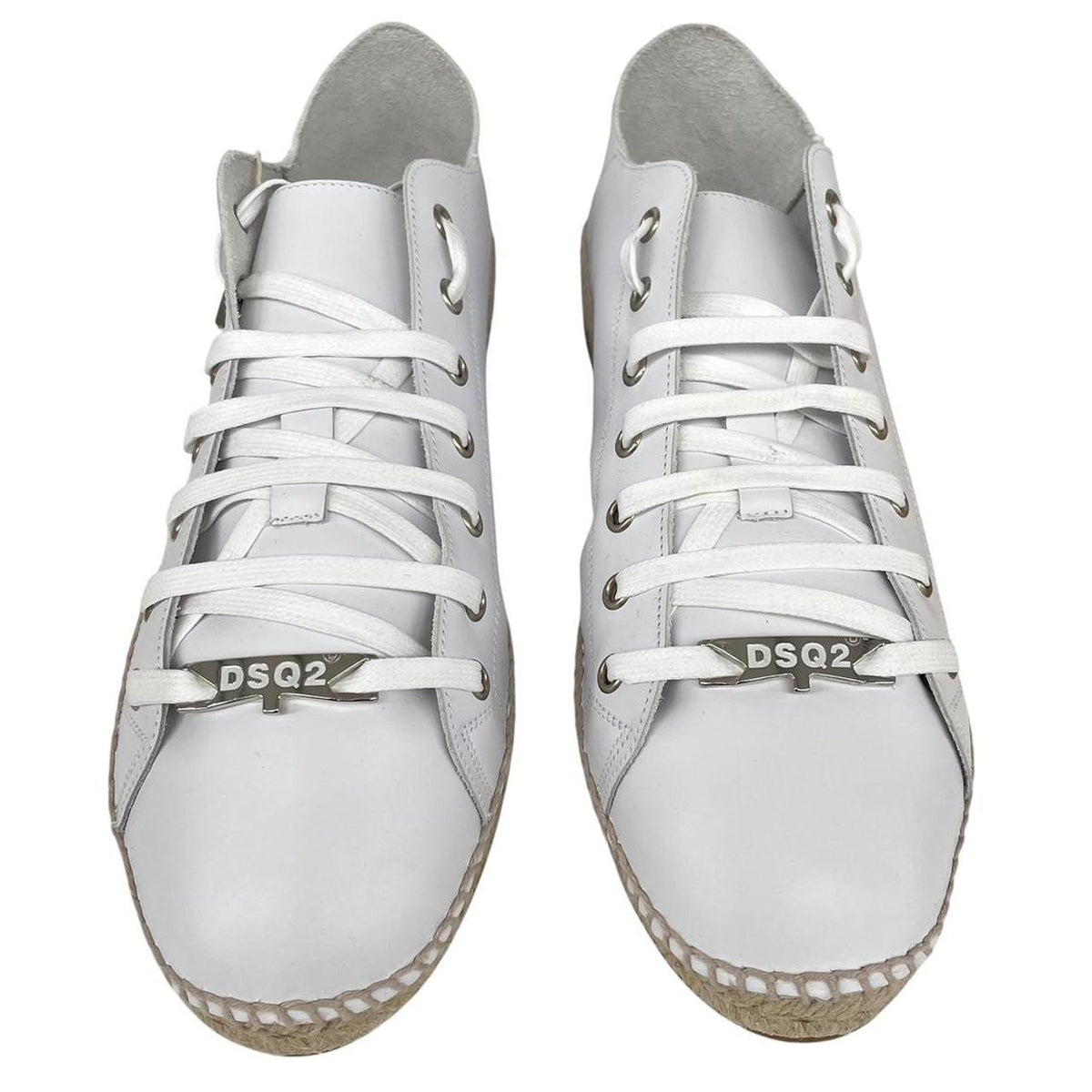 Dsquared2 Leather Flat Espadrille Trainers UK 9