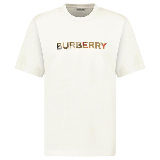 Burberry Check Logo Embroidered T-Shirt