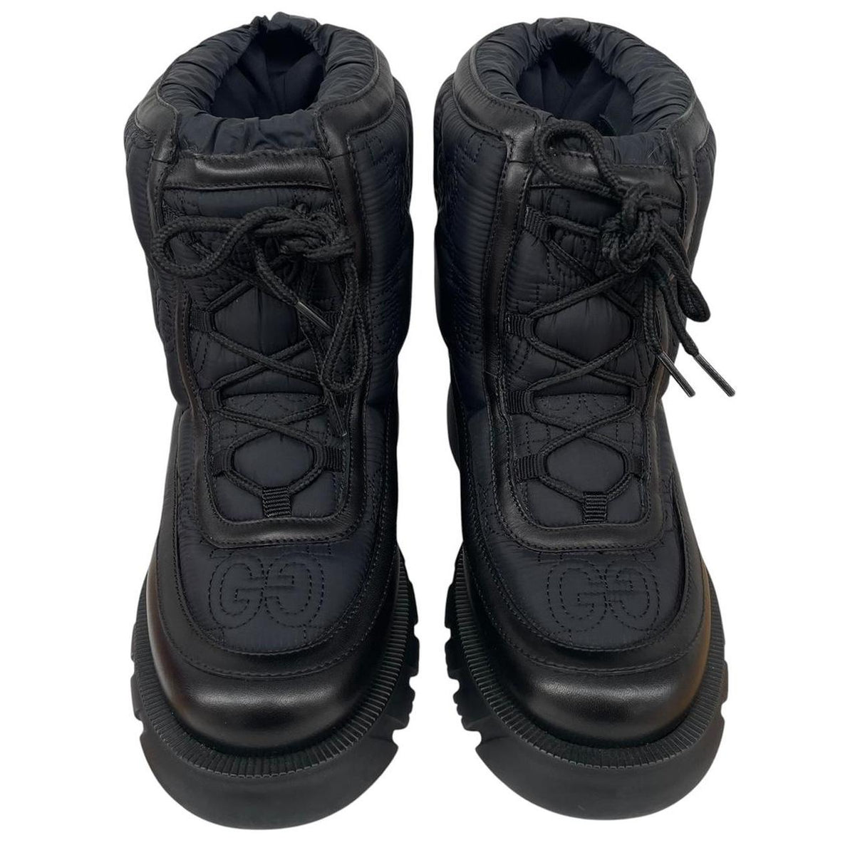 Gucci GG Monogram Leather Quilted Ankle Boots UK 5