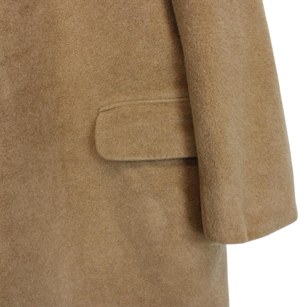 Vintage 80s Aquascutum Tan Brown Cashmere Wool Blend Coat Large