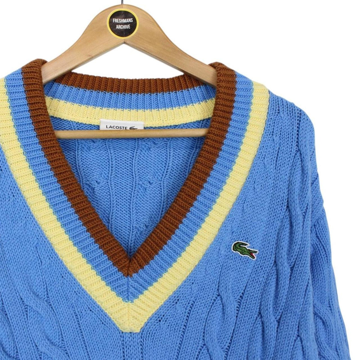 Lacoste Wool Blend Cable Knit Jumper Large