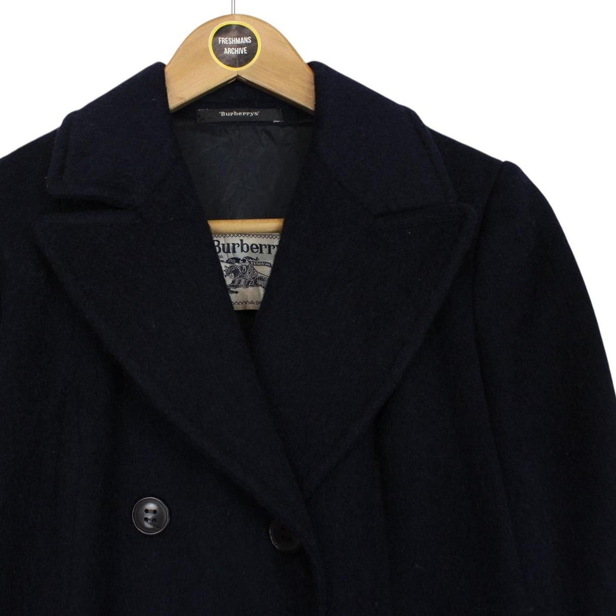 Vintage 90s Burberry Virgin Wool Coat Small