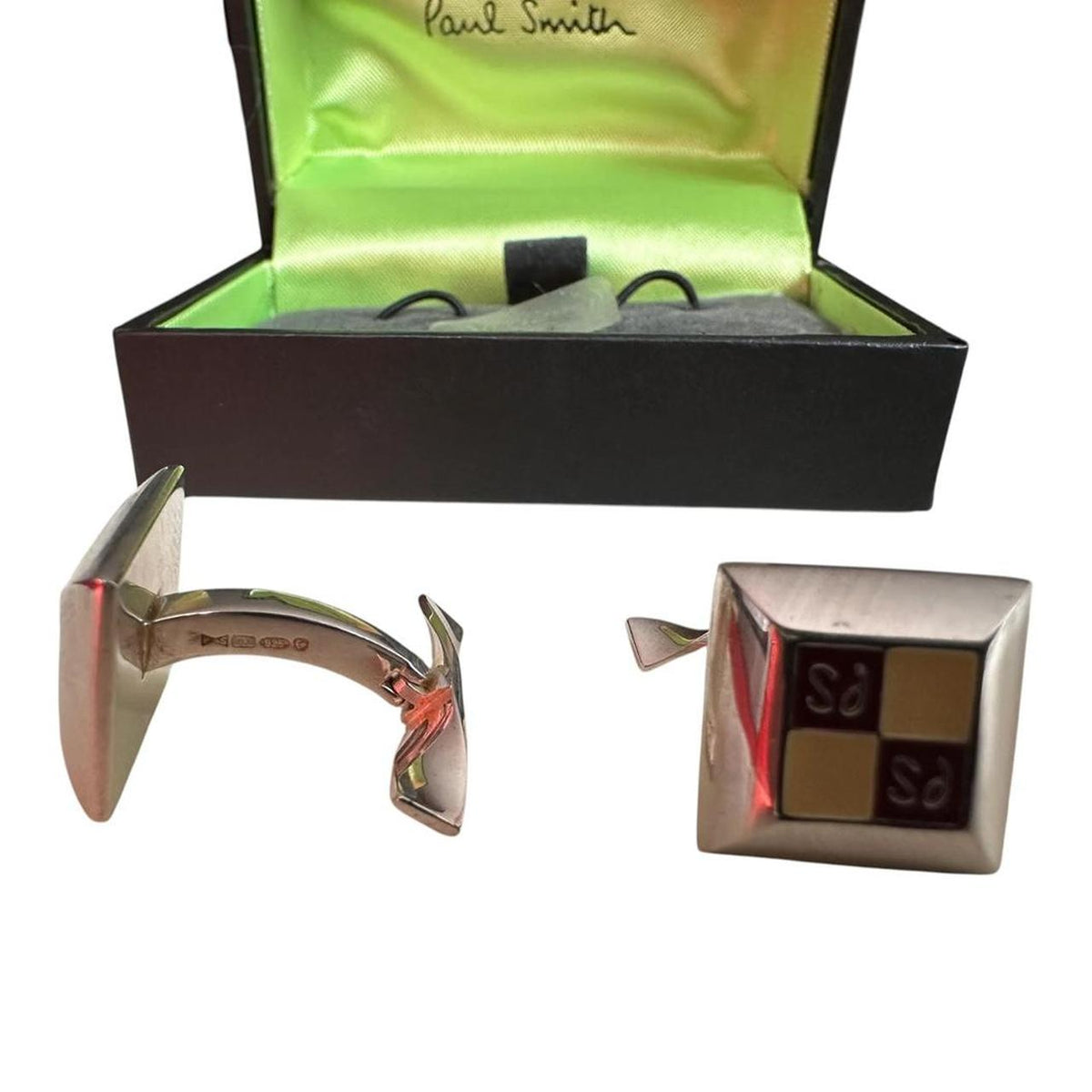 Paul Smith 925 Sterling Silver Beveled Edge Cufflinks