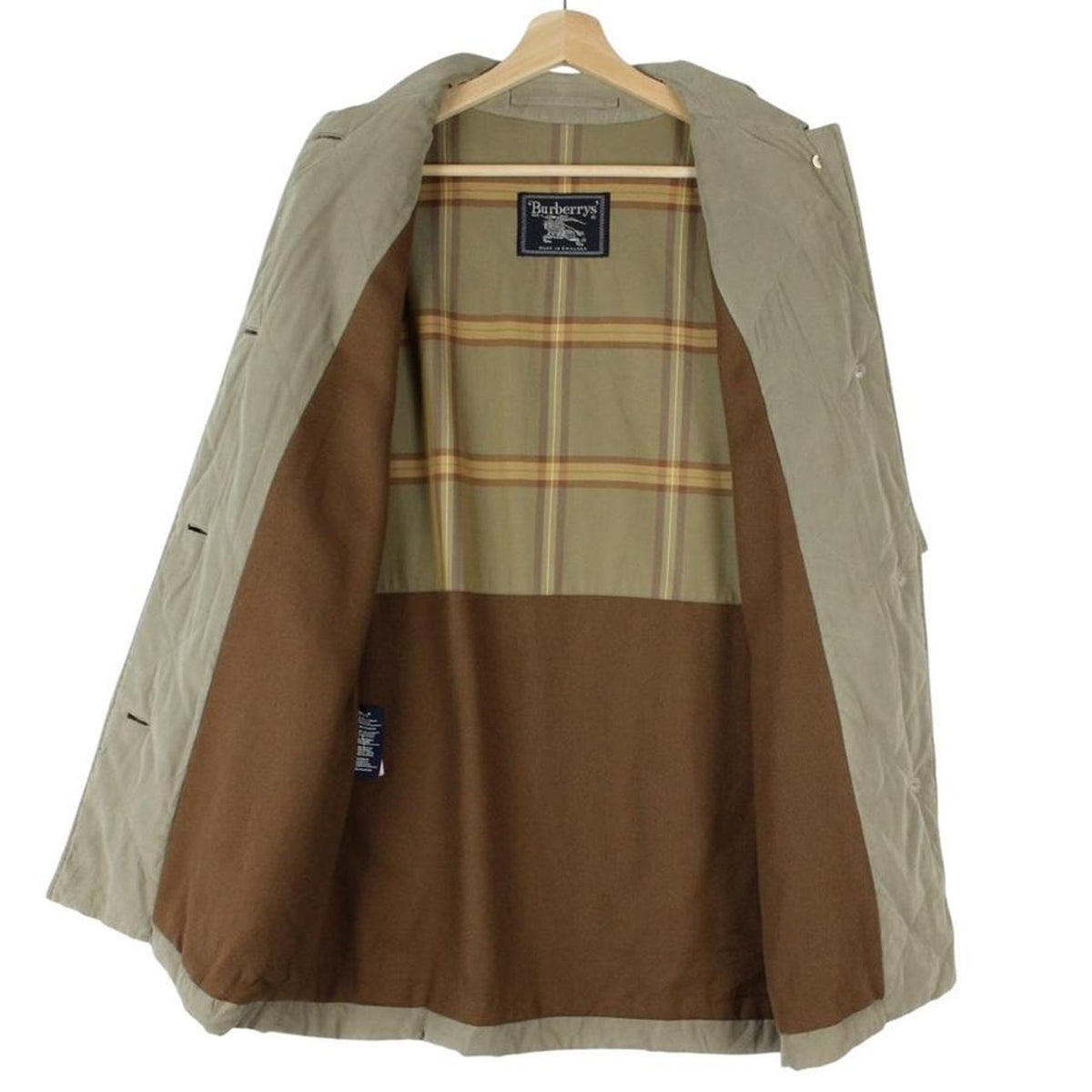 Vintage 90s Burberry Wool Lined Quilted Coat Large