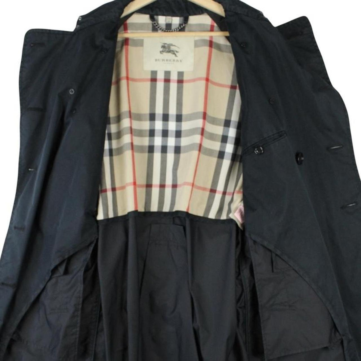 Vintage 90s Burberry Belted Trench Coat Medium