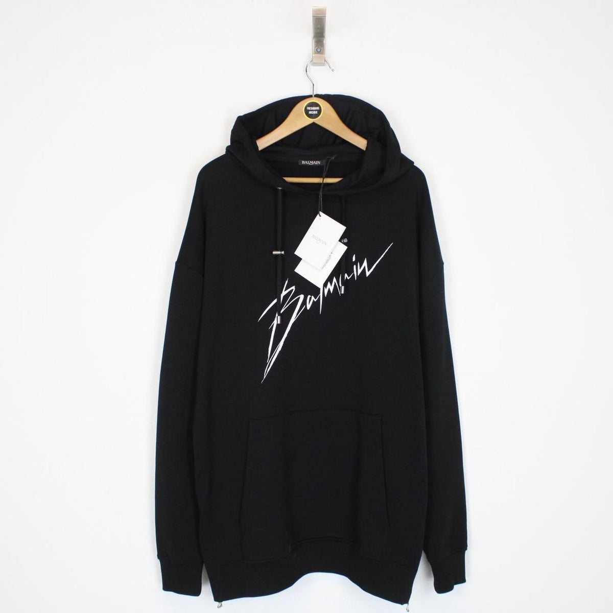 Balmain Paris Signature Logo Hoodie Large