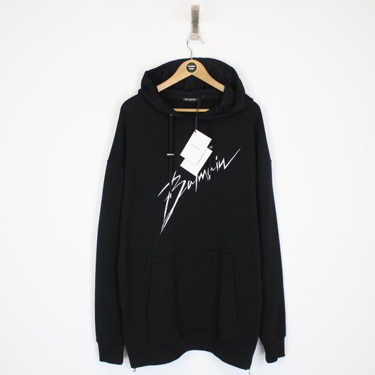 Balmain Paris Signature Logo Hoodie Large