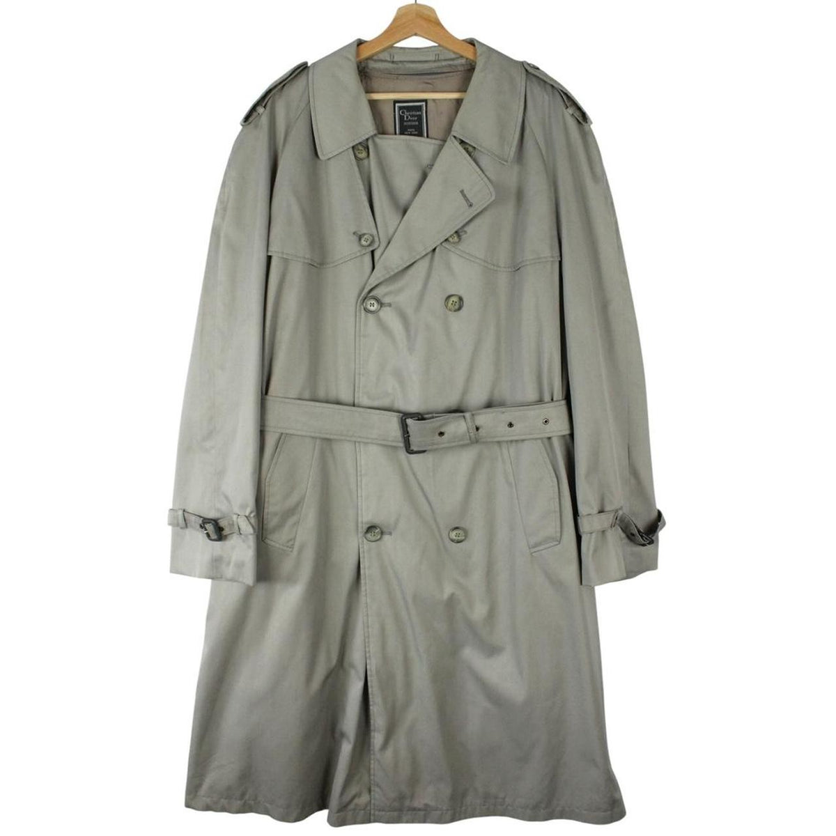Vintage 90s Christian Dior Belted Trench Coat Large