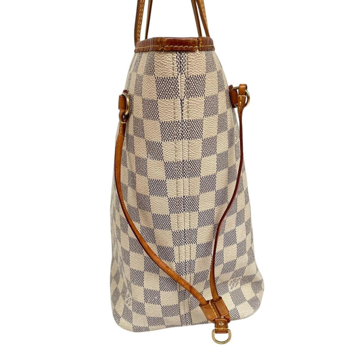 Pre-Loved Louis Vuitton Damier Azur Neverfull PM Canvas/Leather Tote Bag