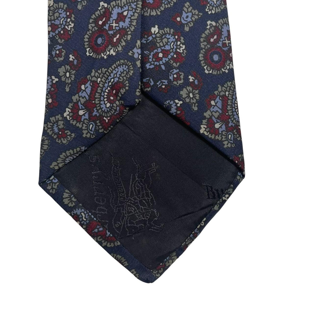 Vintage 90s Burberry Paisley Print Silk Tie