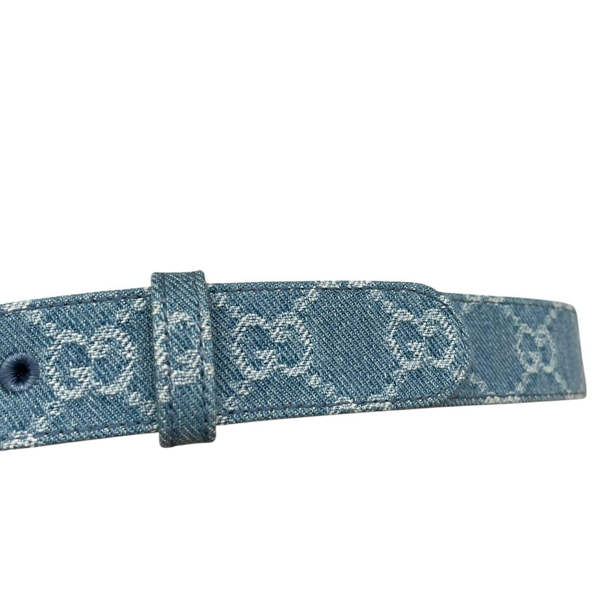 Gucci Canvas Denim Monogram Marmont Belt