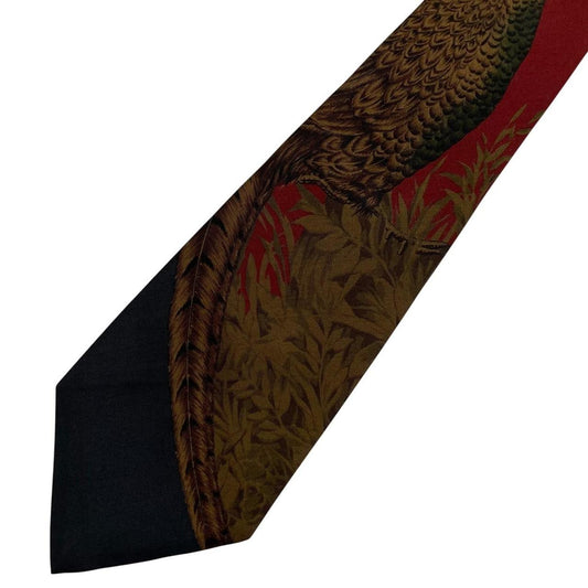 Vintage Polo Ralph Lauren Pheasant Print Silk Tie
