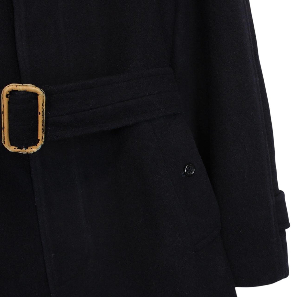 Vintage 90s Burberry Wool Belted Coat Medium