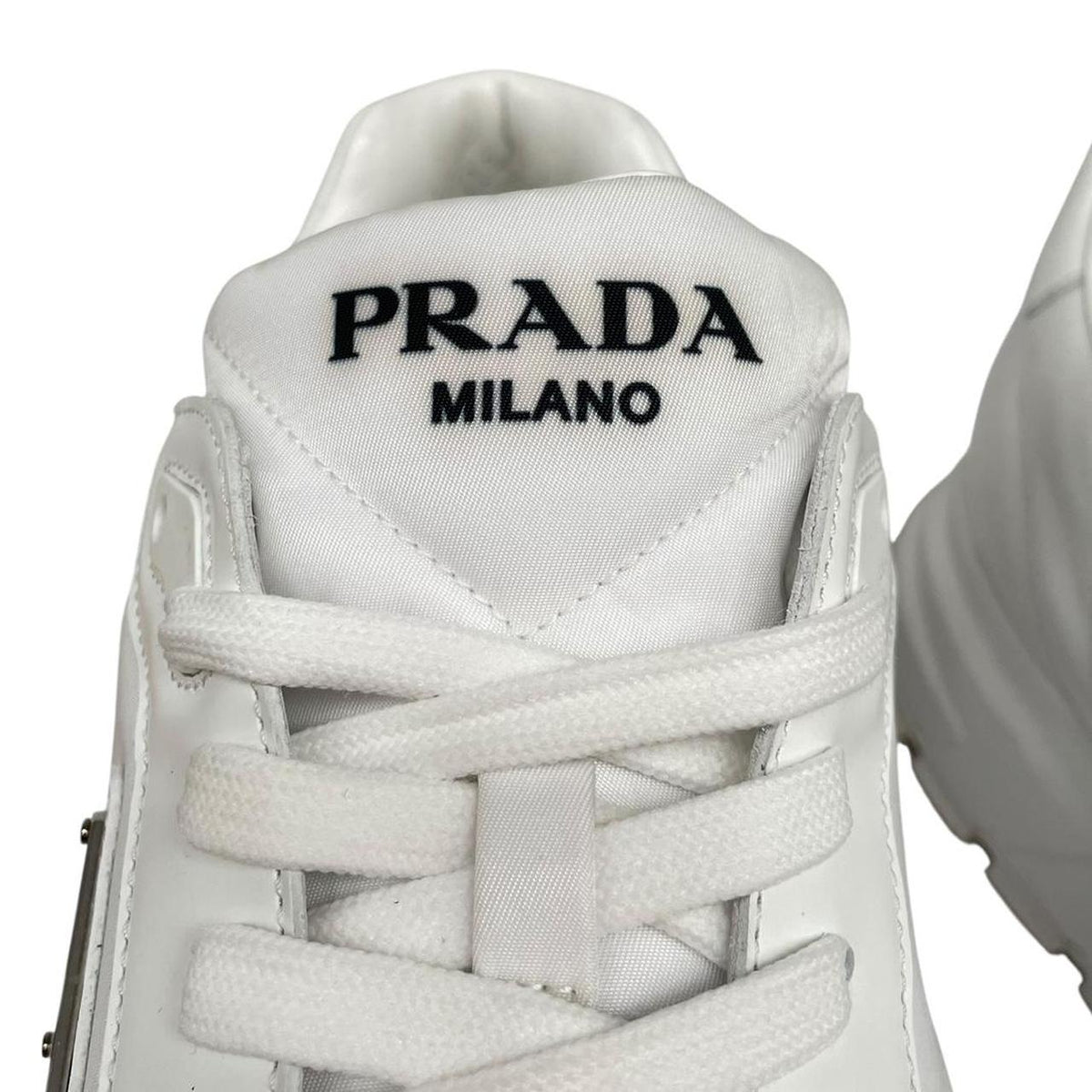 Prada Prax 01 Re-Nylon and Leather Trainers UK 12