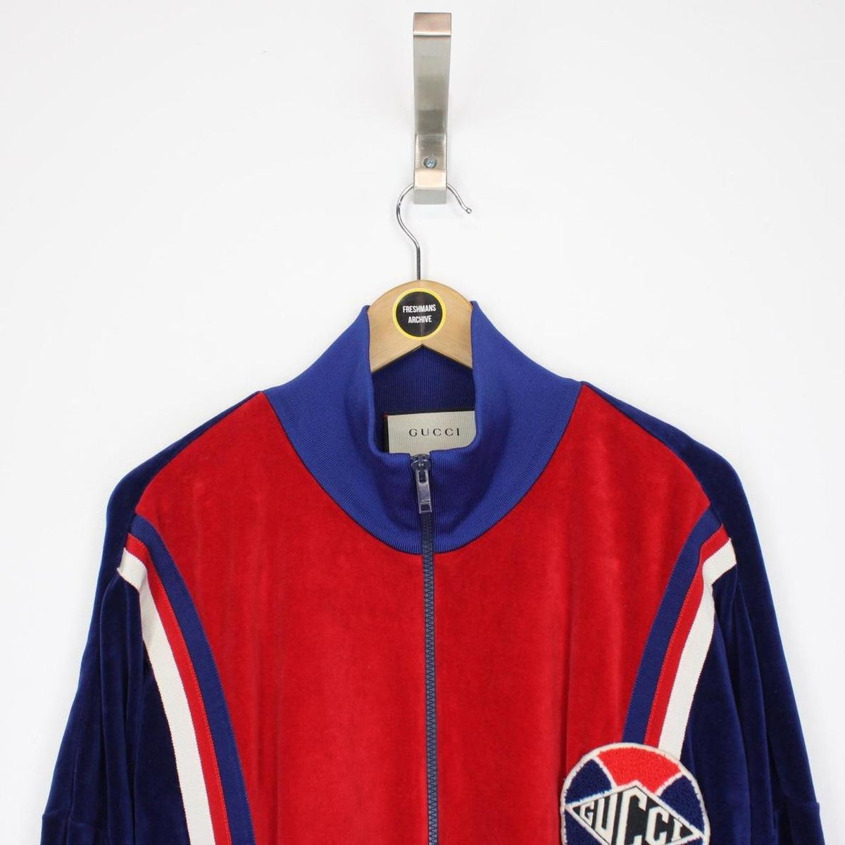 Gucci Logo Patch Velour Track Jacket XL