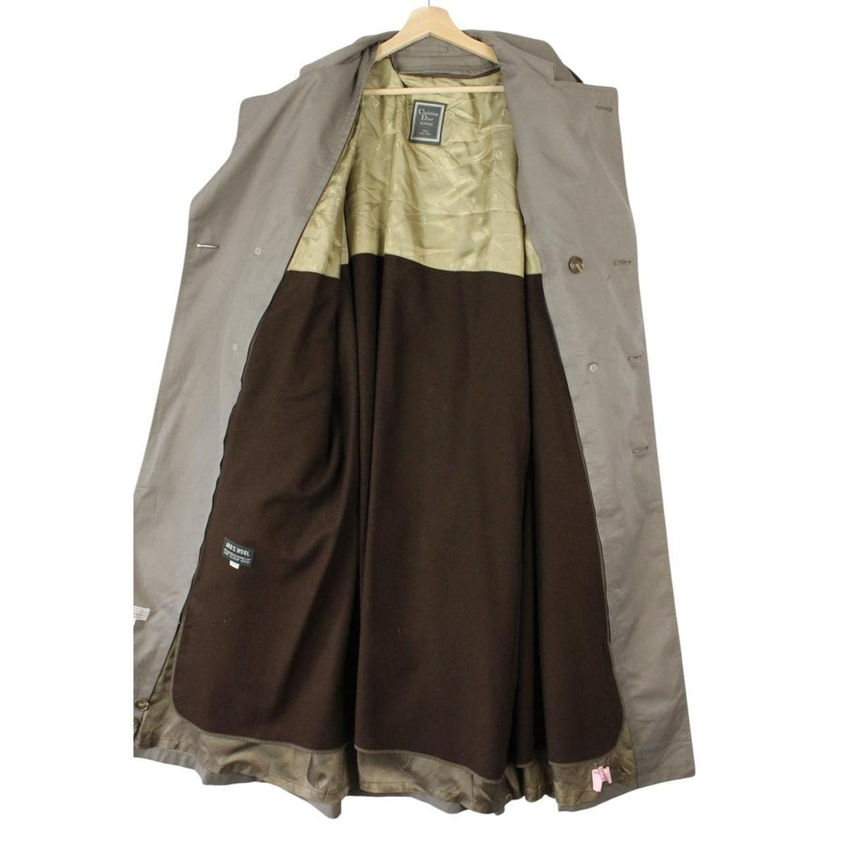Vintage 90s Christian Dior Belted Trench Coat Large