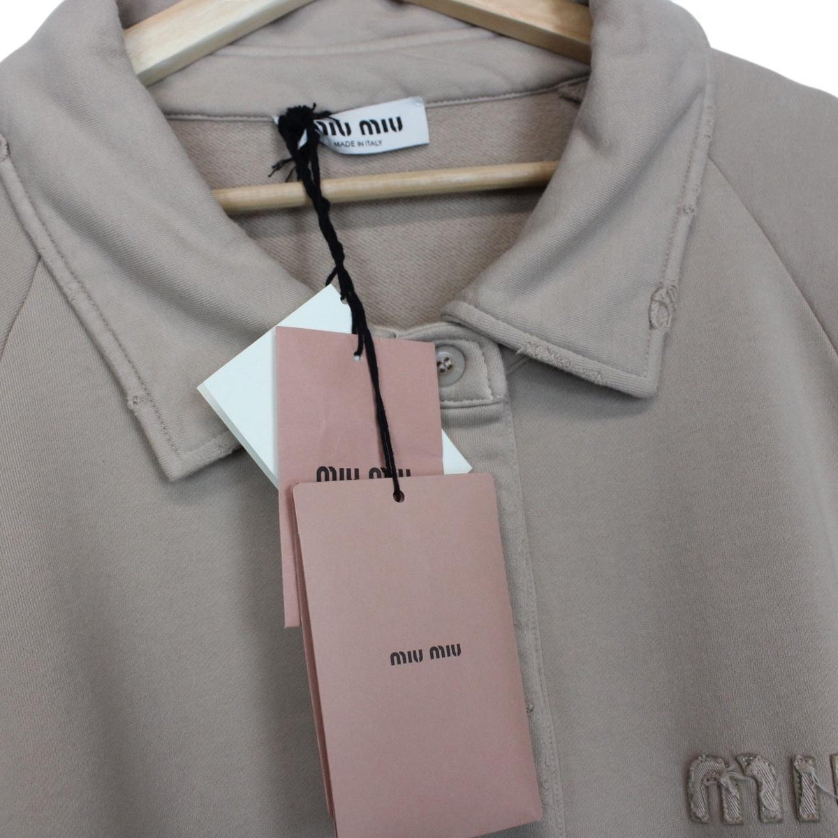 Miu Miu Logo Embroidered Polo Sweatshirt Large