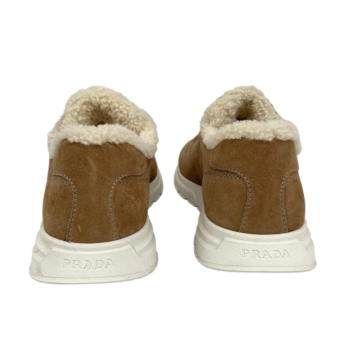 Prada Prax Suede Trainers with Shearling Lining UK 9
