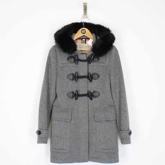 Burberry Brit Blackwell Wool Lined Fur Hooded Jacket Small