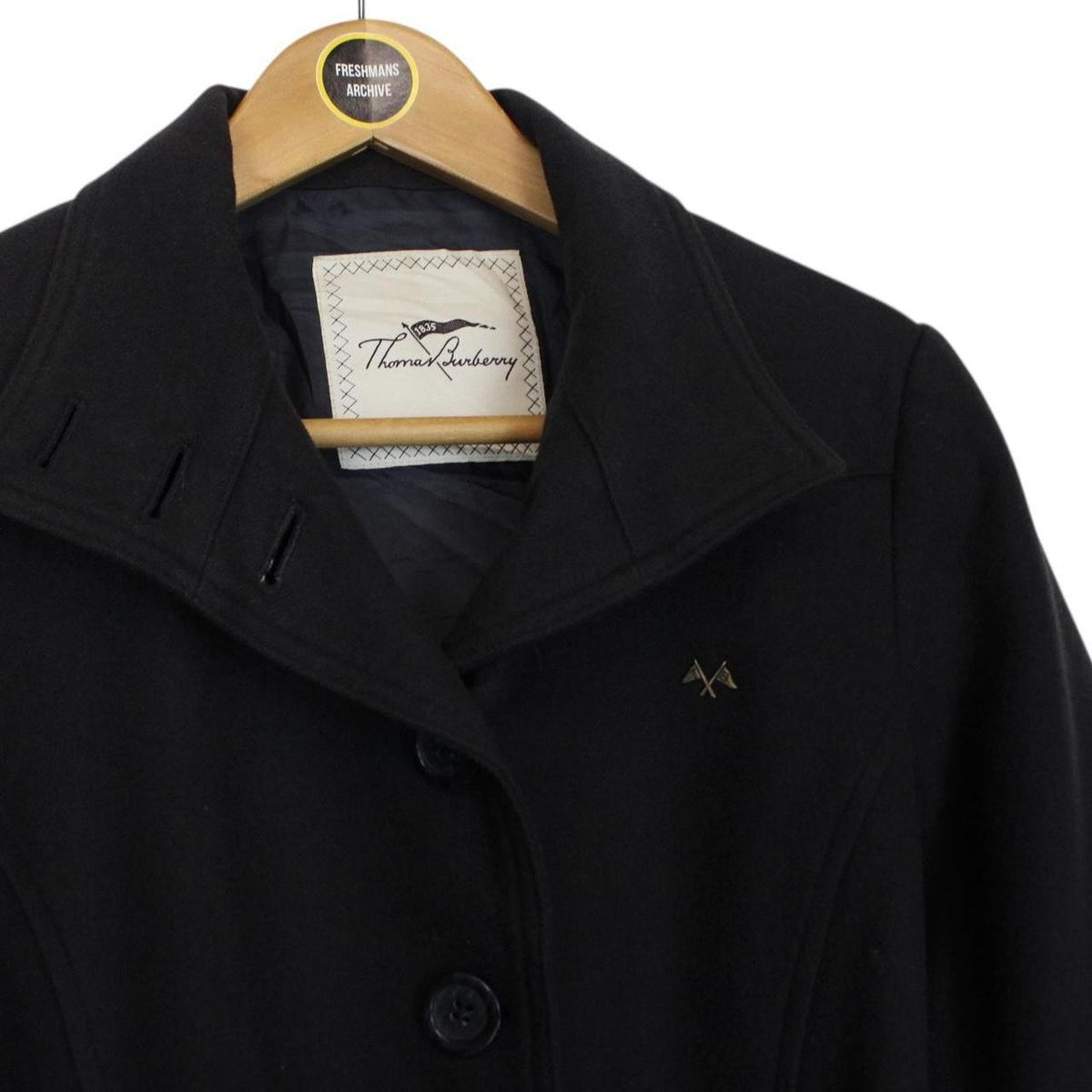 Vintage Thomas Burberry Wool Belted Coat Small