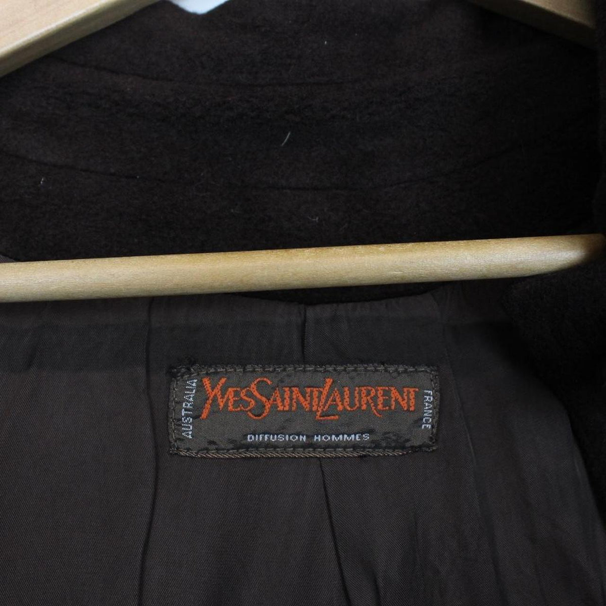 Vintage 90s Yves Saint Laurent Cashgora Wool Coat Large