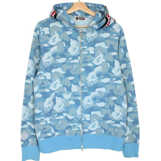 Bape Fire Camo WGM Shark Hoodie S/M