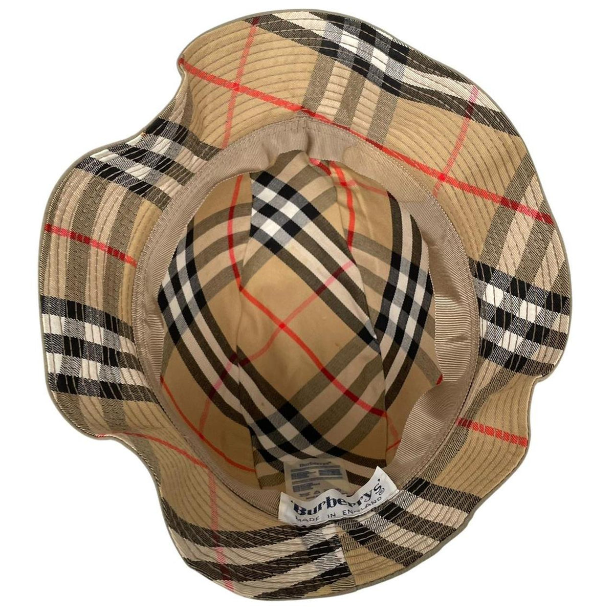 Vintage 80s Burberry Bucket Hat Medium