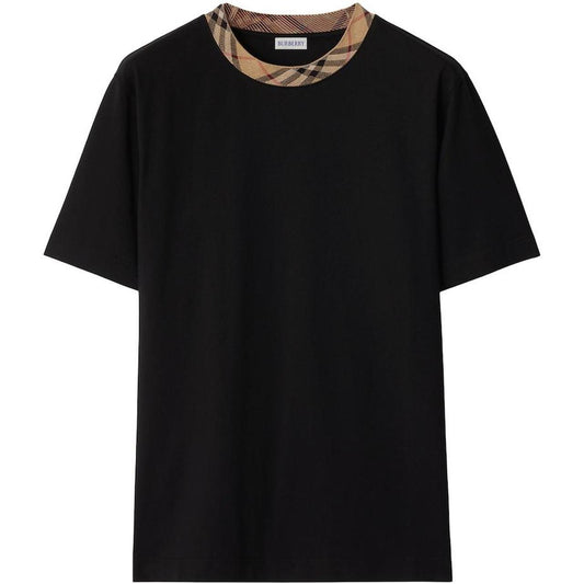 Burberry Trim Check Nova Check Collar T-Shirt
