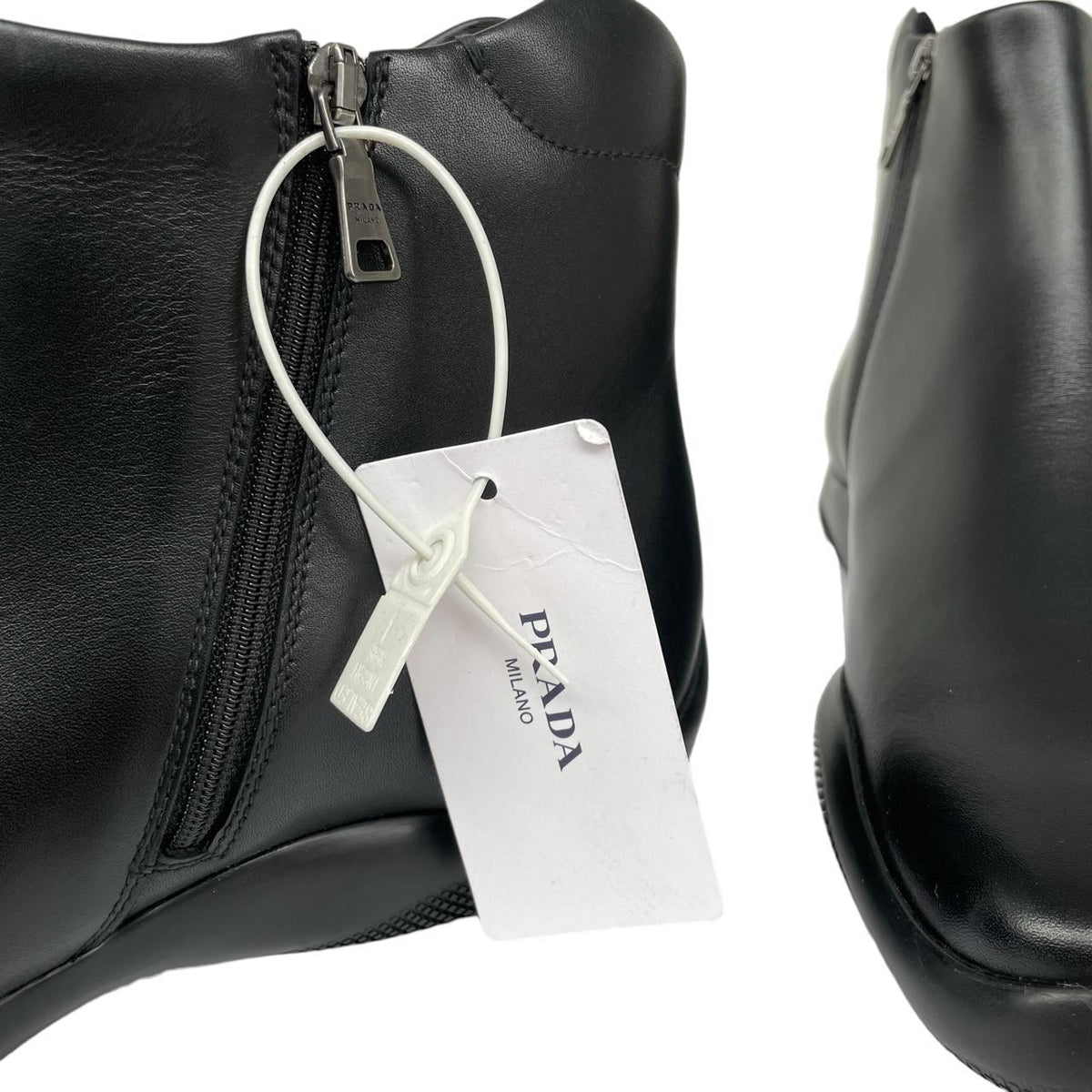 Prada Calfskin Leather Toblach Ankle Boots UK 9