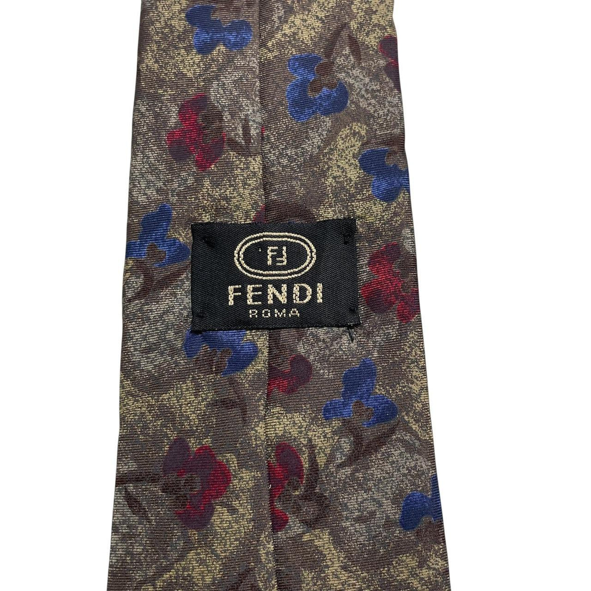 Vintage Fendi Abstract Print Silk Tie