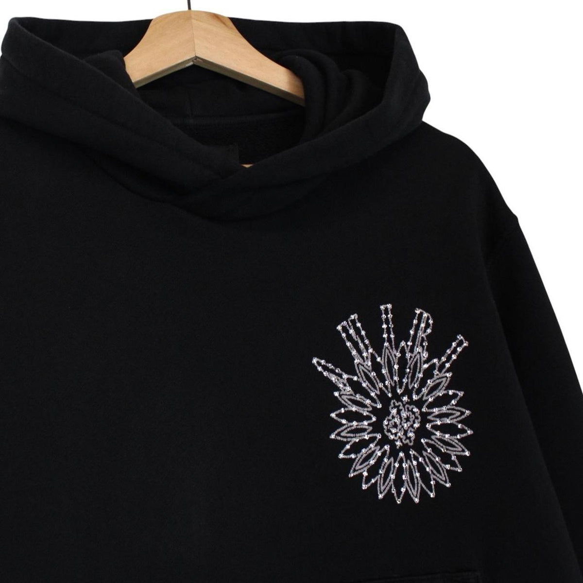 Amiri Crystal Stick Poke Rhinestone Embellished Hoodie Medium