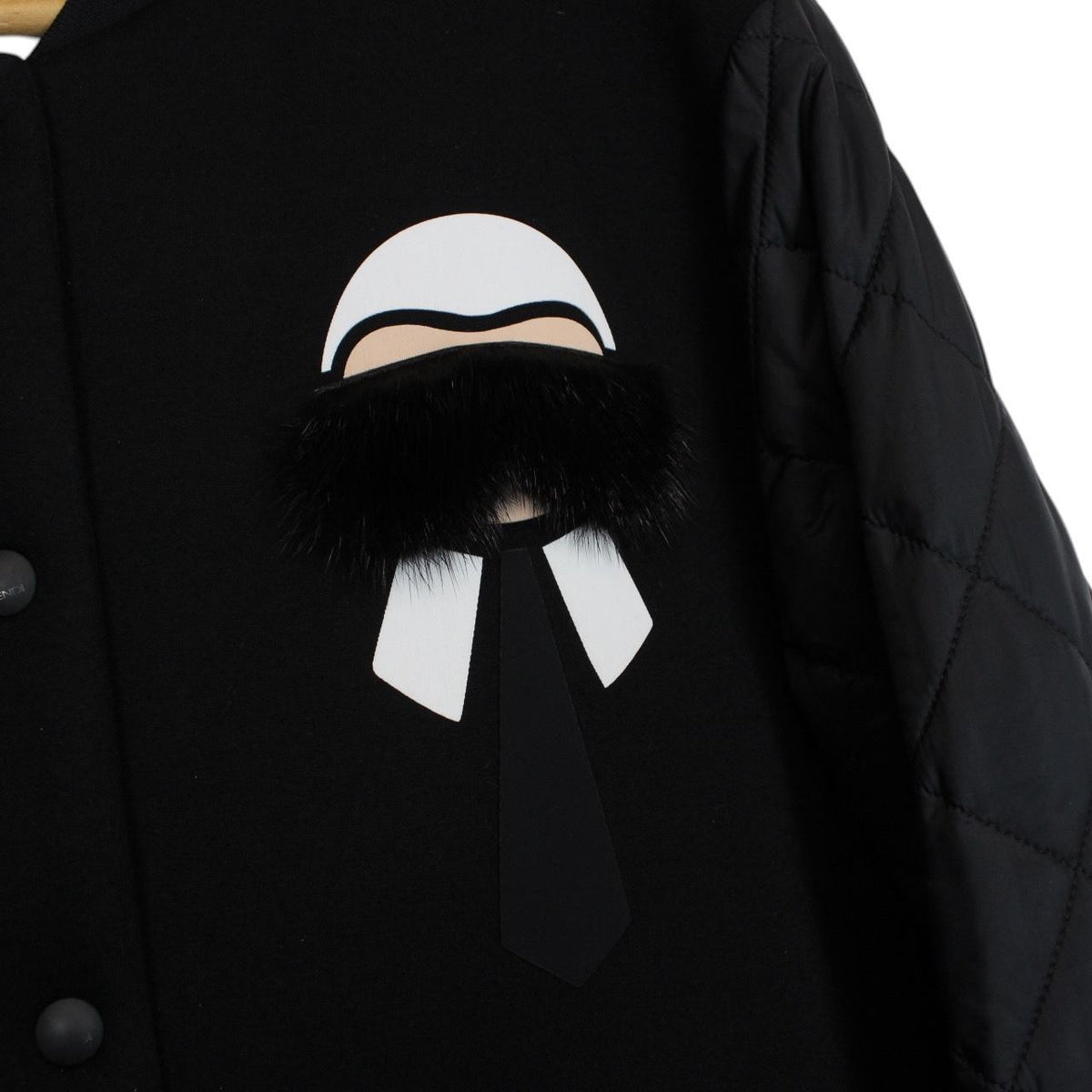 Fendi Karlito Logo Appliqué Down Bomber Jacket Large