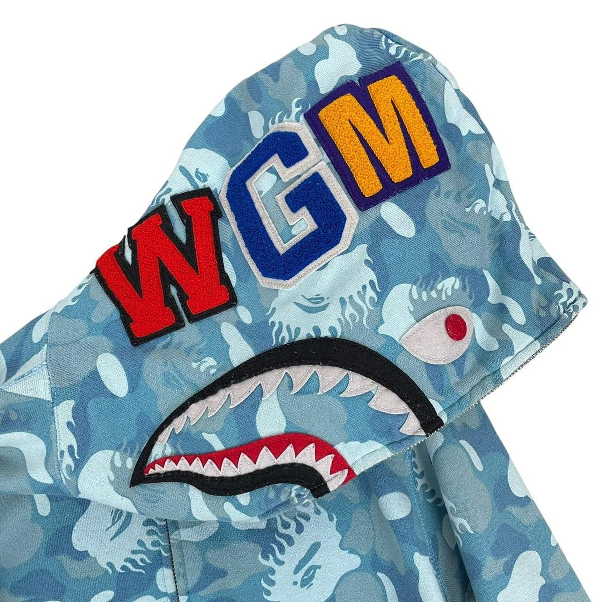 Bape Fire Camo WGM Shark Hoodie S/M