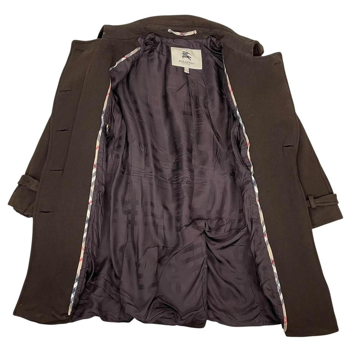 Burberry London Cashmere Wool Belted Trench Coat Small