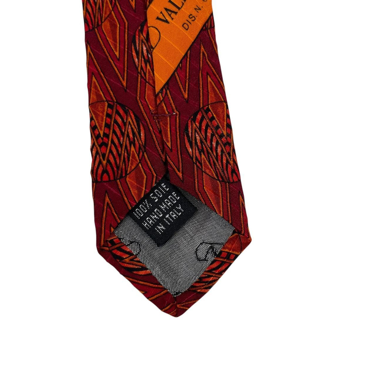 Vintage Valentino Geometric Pattern Silk Tie
