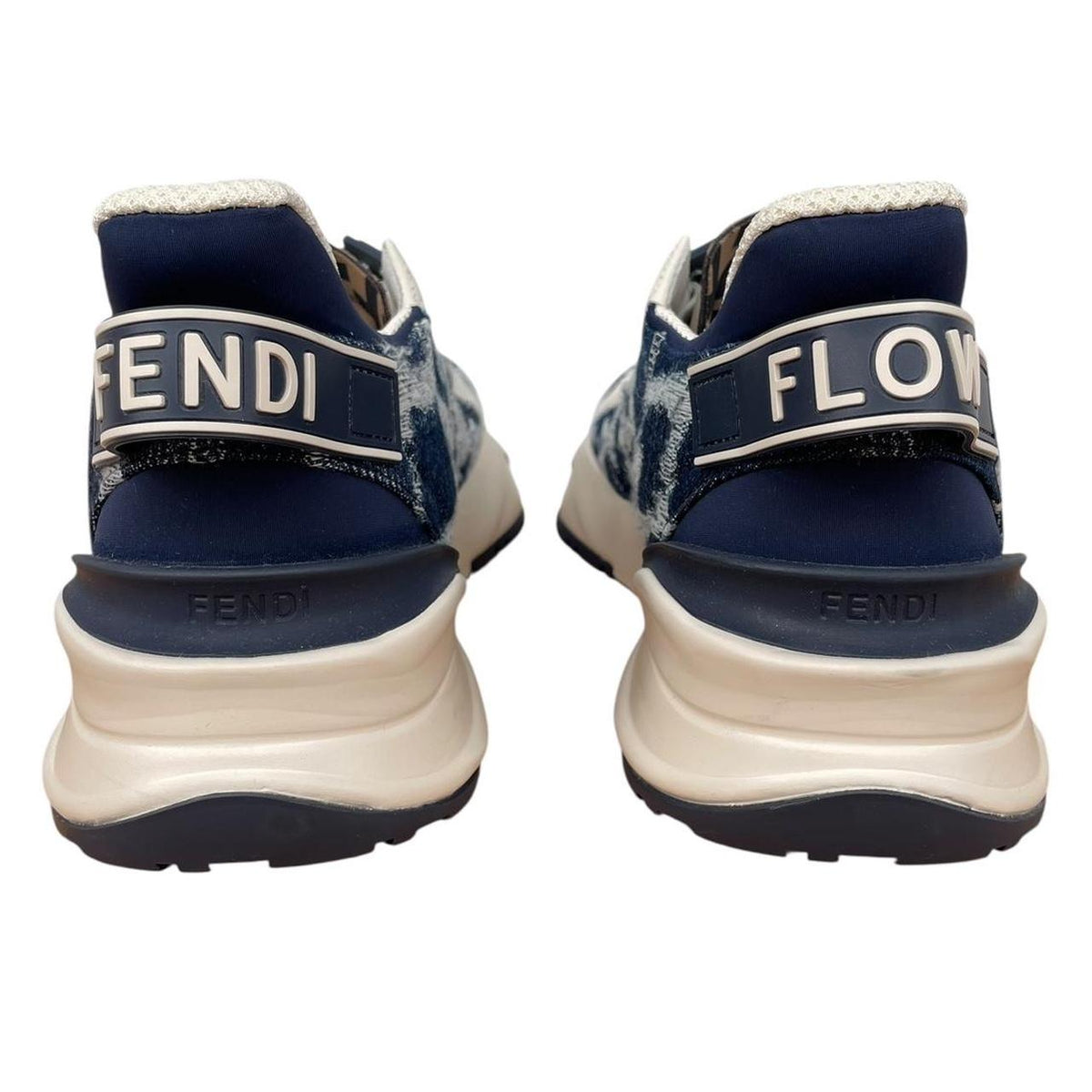 Fendi Flow Fabric and Leather Trainers UK 9