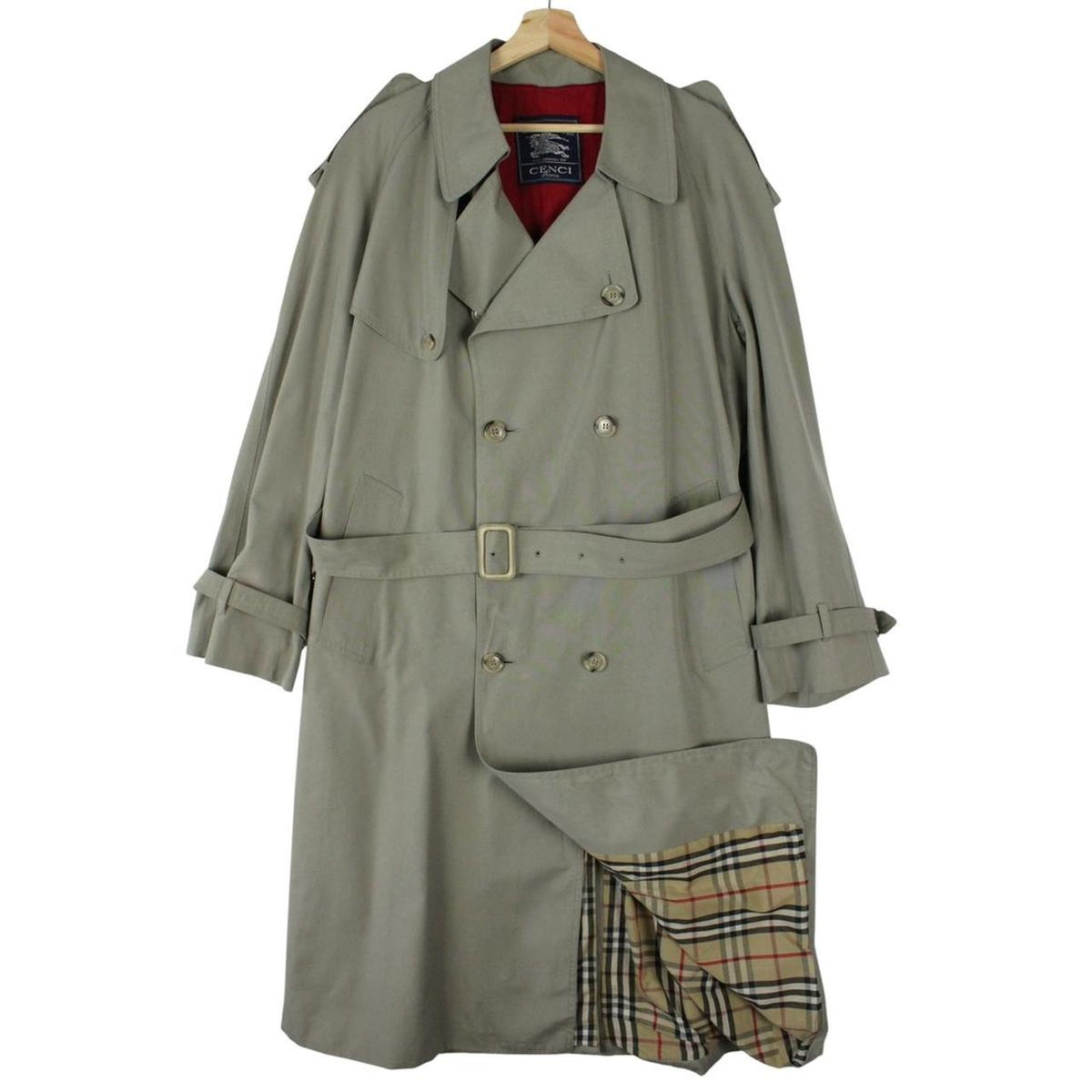 Vintage 90s Burberry Belted Trench Coat Large