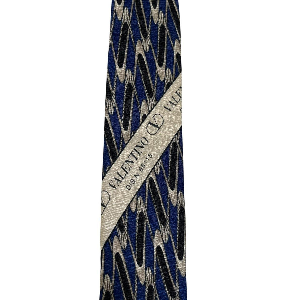 Vintage Valentino Geometric Pattern Silk Tie