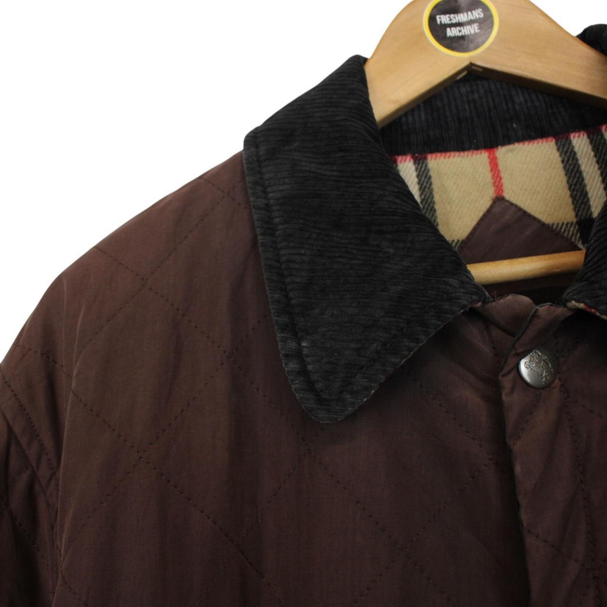 Vintage 90s Burberry Quilted Coat Large