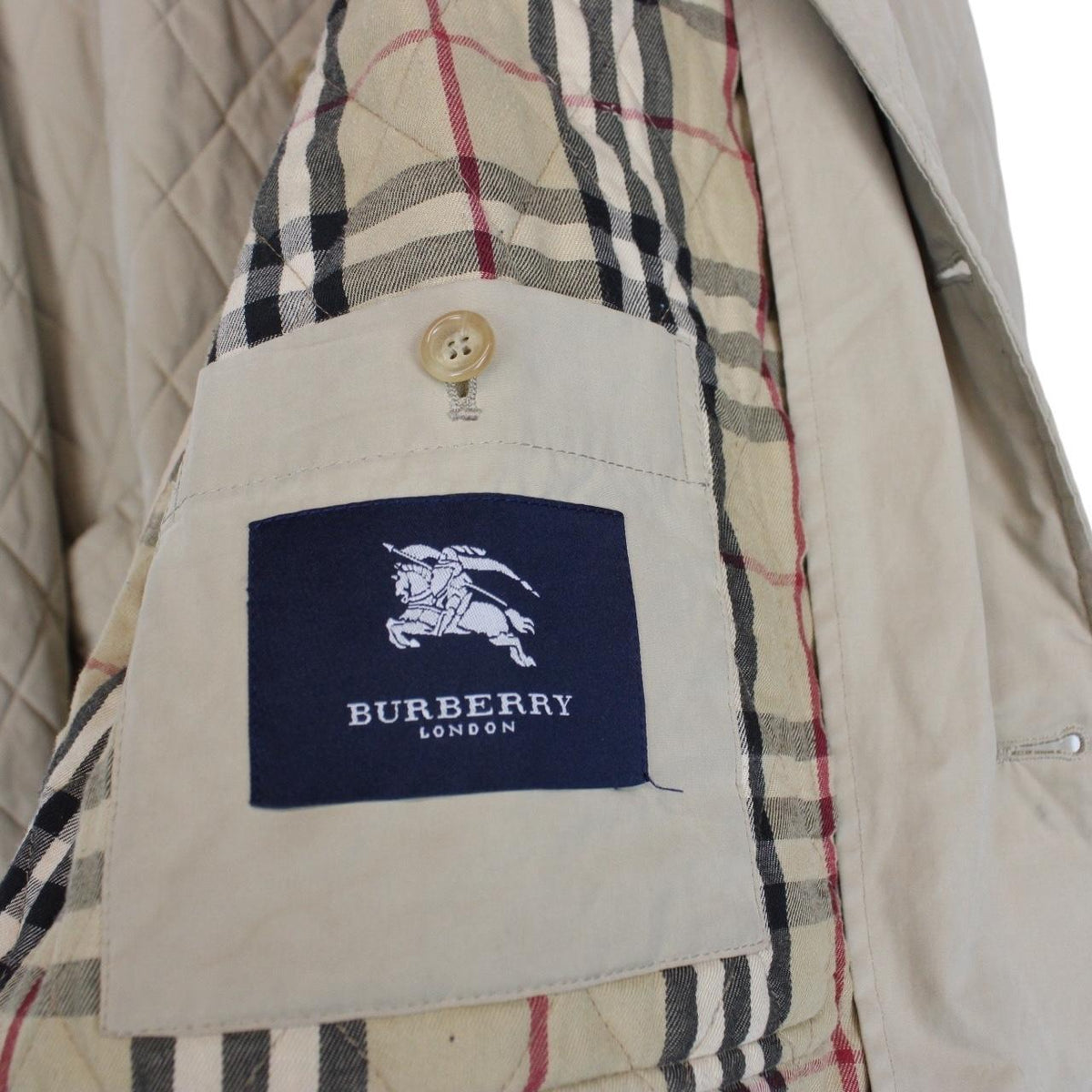 Vintage 90s Burberry Quilted Coat XL
