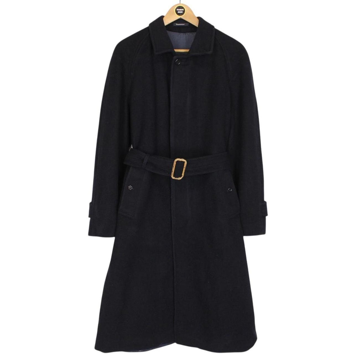 Vintage 90s Burberry Wool Belted Coat Medium