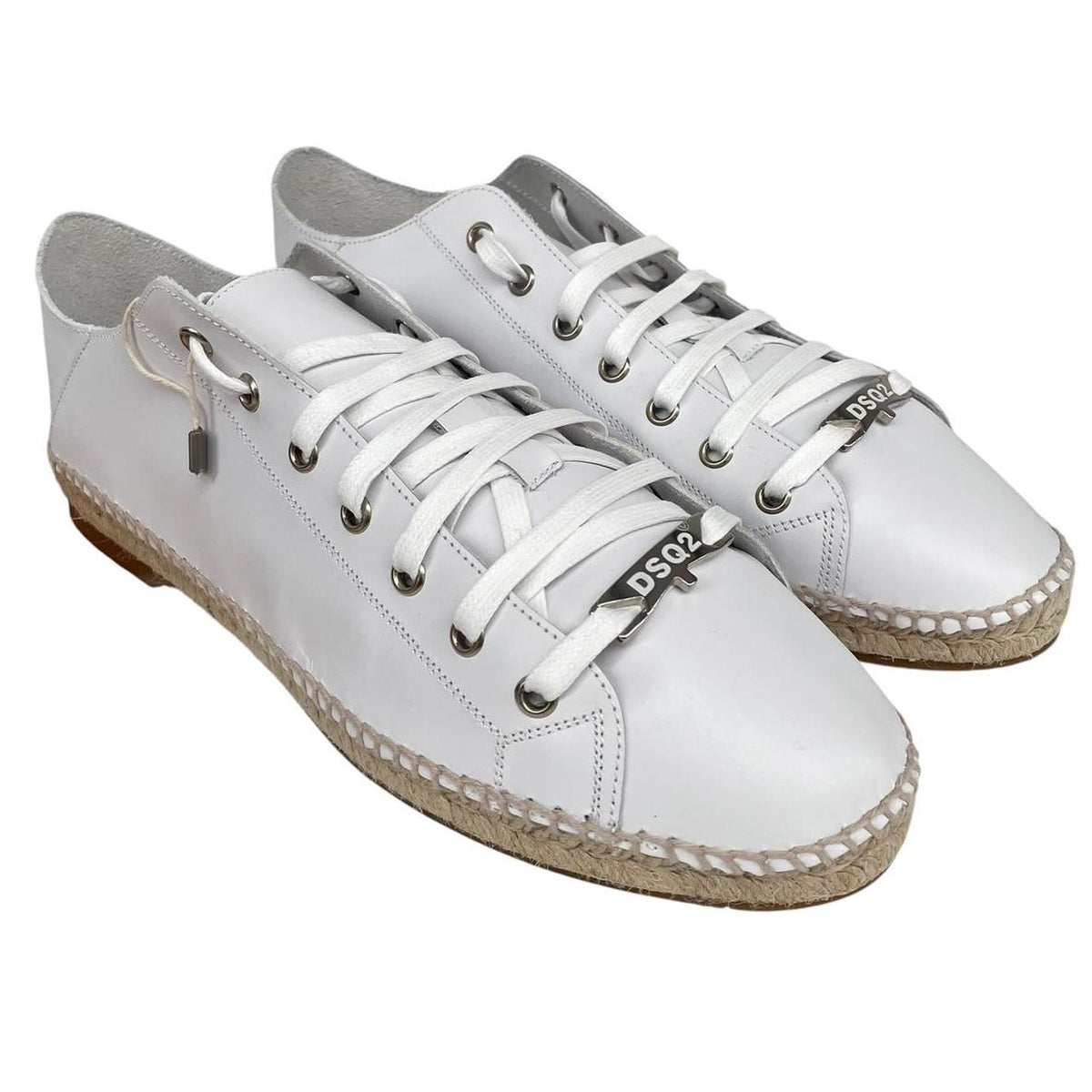 Dsquared2 Leather Flat Espadrille Trainers UK 9