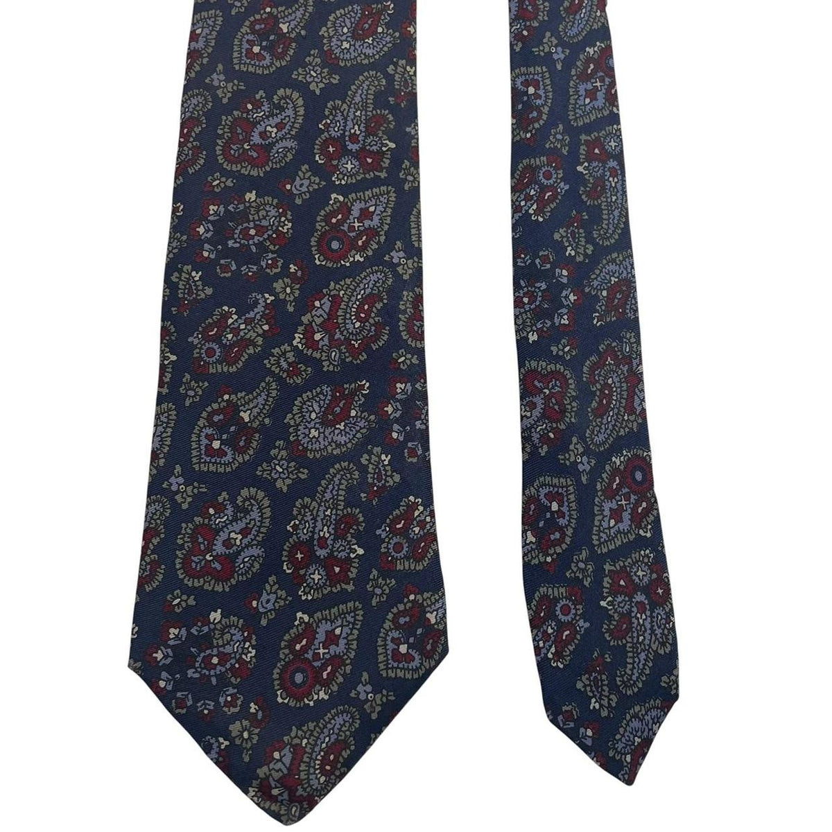 Vintage 90s Burberry Paisley Print Silk Tie