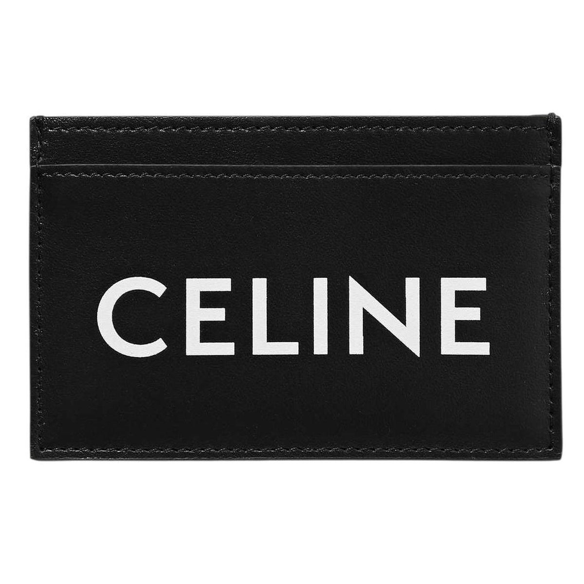 Celine Logo Print Leather Card Holder
