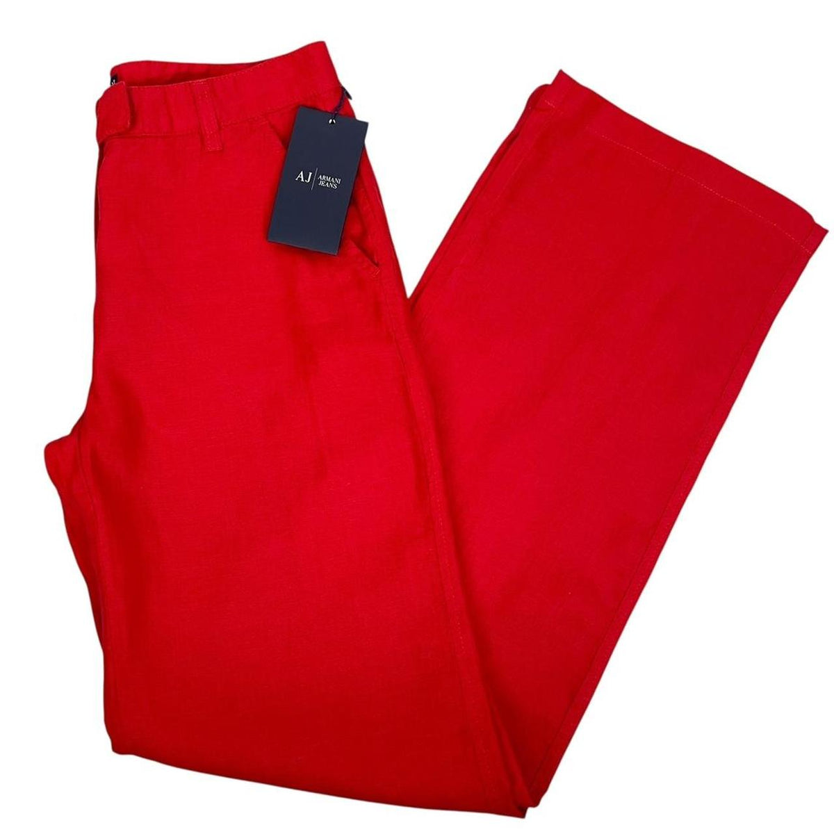 Armani Jeans Wide Leg Linen Trousers Medium