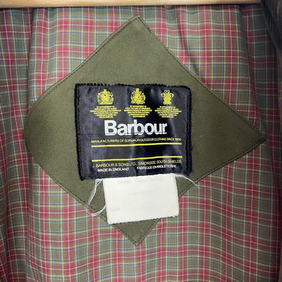 Vintage Barbour Derby Tweed Wool Coat XXL