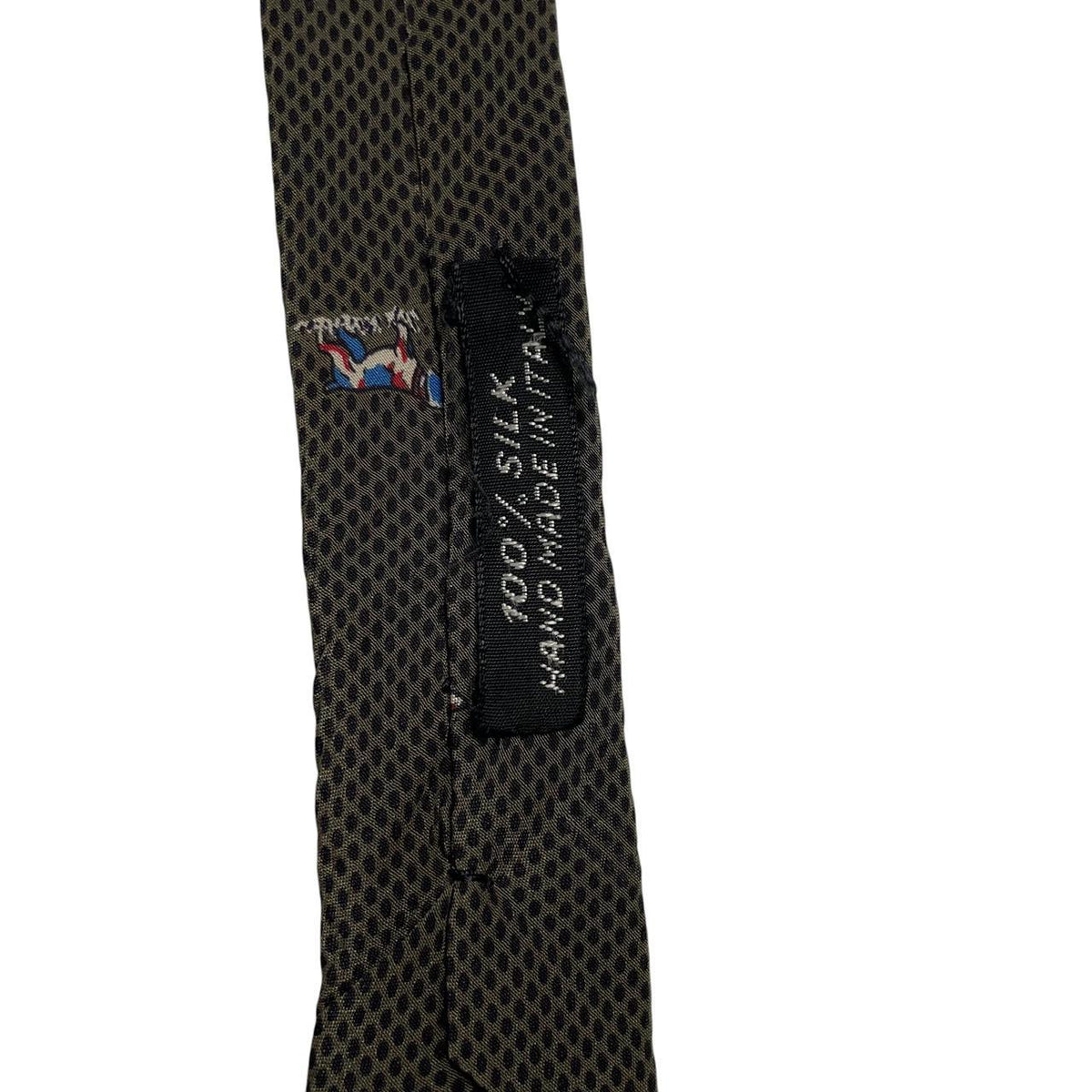 Lanvin Green Dog Print Silk Tie