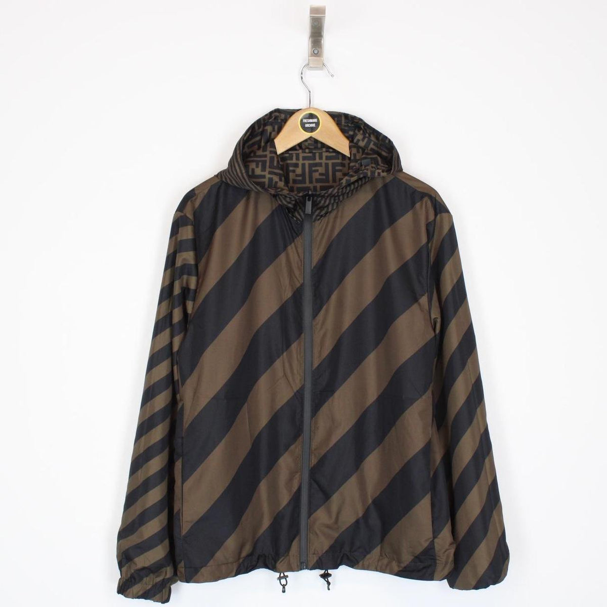 Fendi Zucca Monogram Reversible Windbreaker Jacket Medium